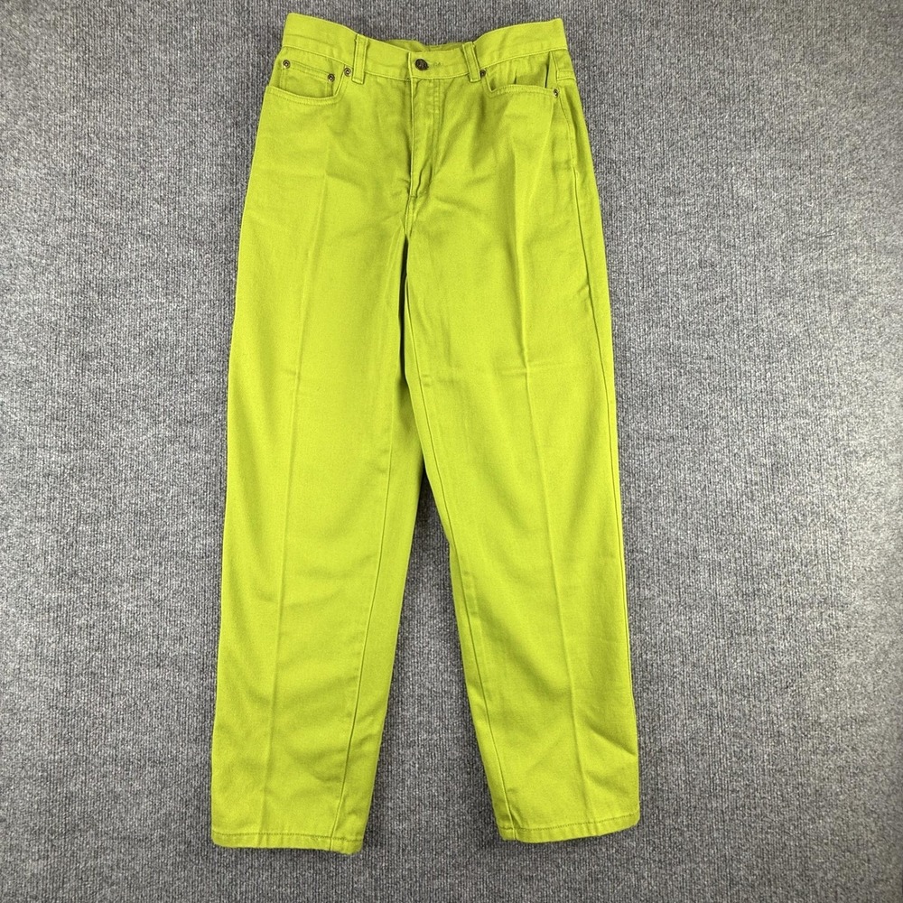 Newport News Jeans Womens 12 Green High Rise Relaxed Straight 5 Pocket Denim
